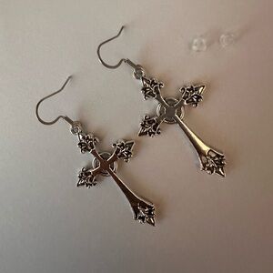 Cross Earrings Large Cross Earrings Dangle Gothic Religious